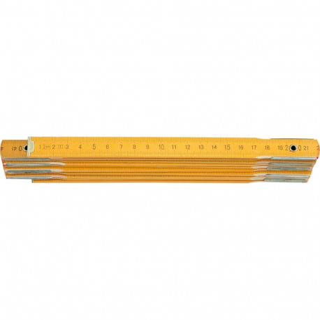 Toya folding rule 15010, 1 m, metric scale, beech wood, brass fittings, moisture resistant, lacquere