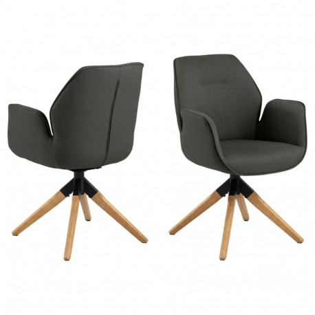 Söögitool AURA käetoega, tumehall