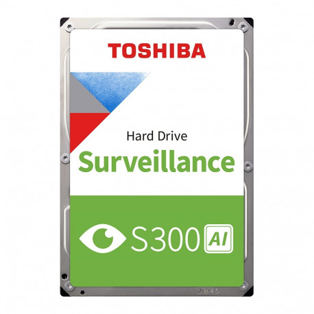 HDD Video Surveillance TOSHIBA S300 AI 10TB CMR, 3.5'', 512MB, 7200RPM, SATA, 64 cameras, 24/7, TBW: