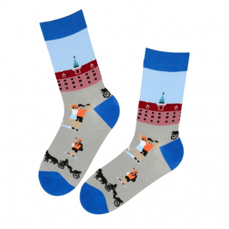 SOKISAHTEL KARLIS sinised turistidega puuvillased sokid 444