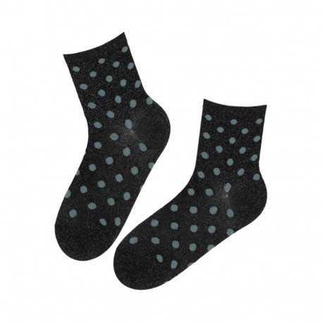 SOKISAHTEL ELMI musta värvi sädelevad täpilised sokid 444