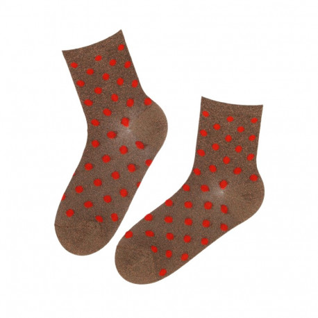 SOKISAHTEL ELMI pruunid sädelevad täpilised sokid 444