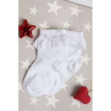 SOKISAHTEL LUISA valged pitsiga sokid lastele 438, 439, 443