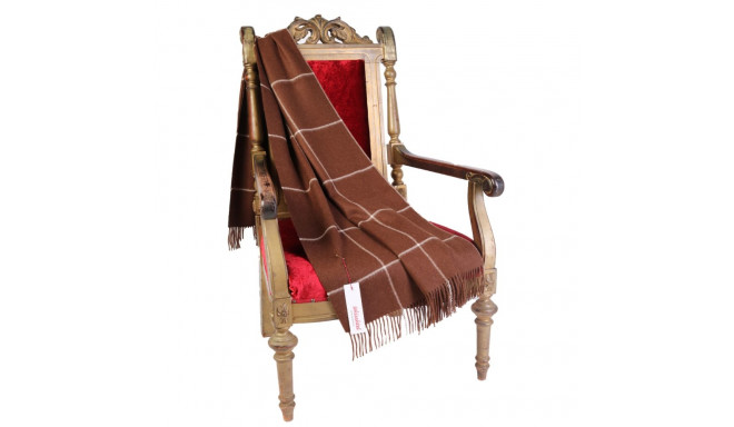 SOKISAHTEL Alpakavillane pruun ruuduline pleed 425