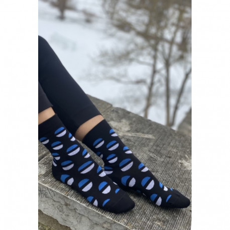 SOKISAHTEL MY ESTONIA lippudega musta värvi sokid 444, 452