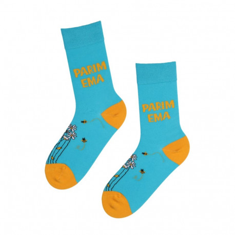 SOKISAHTEL PARIM EMA sinised mesilaste ja lilledega sokid 444