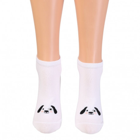 SOKISAHTEL WHITE DOG valged koeraga madalad sokid 446