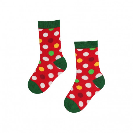 SOKISAHTEL DOTS punased täpilised puuvillased sokid lastele 439