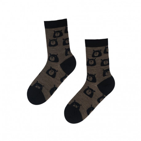 SOKISAHTEL BEAR WOOL meriinovillased karudega sokid 444