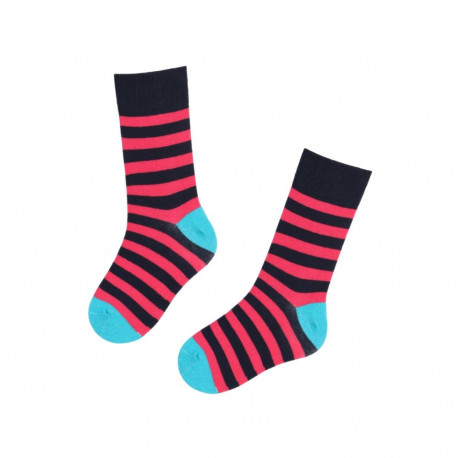 SOKISAHTEL JOEL roosad triibulised puuvillased sokid lastele 438, 439, 443