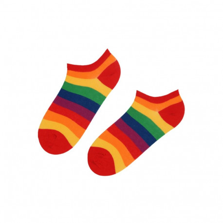 SOKISAHTEL PRIDE vikerkaare-triibulised madalad puuvillased sokid