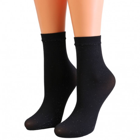 SOKISAHTEL BRUNA musta värvi sädelevad õhukesed sokid 444