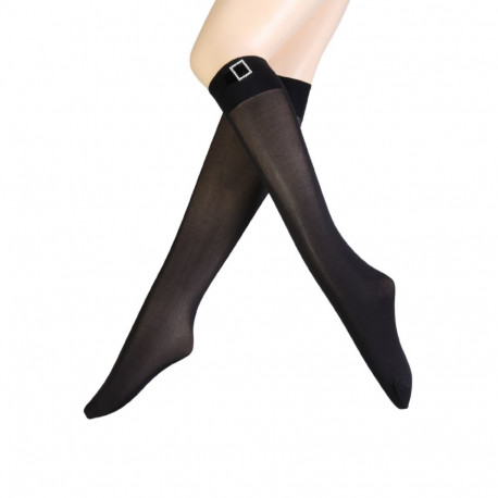 SOKISAHTEL FIBBIA hõbedase pandlaga musta värvi põlvikud 444