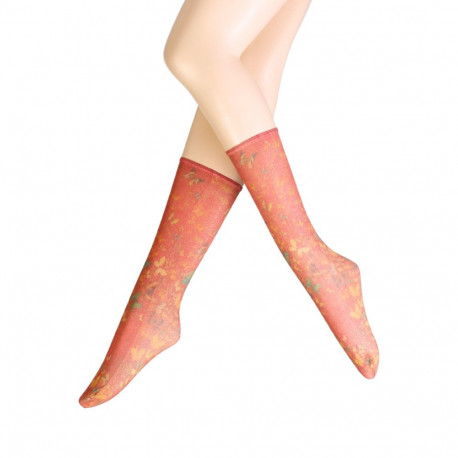 SOKISAHTEL Sarah Borghi BIANCA oranžid sädelevad sokid 444