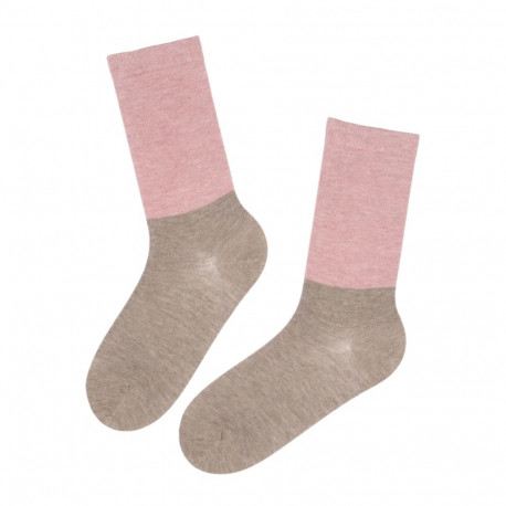 SOKISAHTEL DUNE angooravillased roosa ja beežiga sokid 444