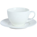 CUP AND SAUCER VERTIC LINE WHITE 240ML