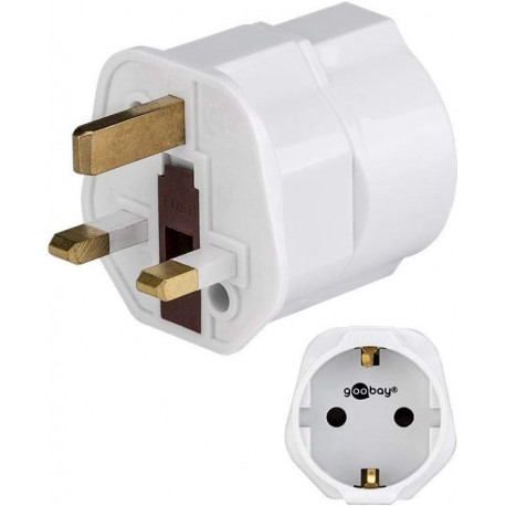 Goobay travel adapter Euroopa - UK, white (45353)