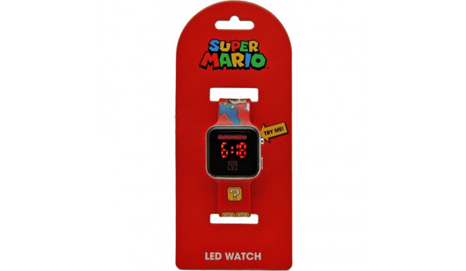 Wristwatch LED Super Mario red