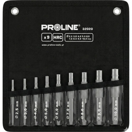 Zestaw przebijaków do skóry 9 sztuk 2.5 - 10.0mm hrc proline