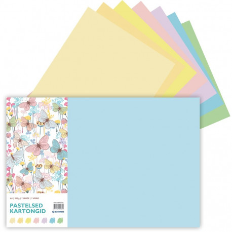 Värviline kartong A3 200gr 7x7 värvi pastelsed toonid SULEMEES