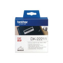 Brother DK-22211 pideva pikkusega paberetikett must, valge 29mm 15.24 m