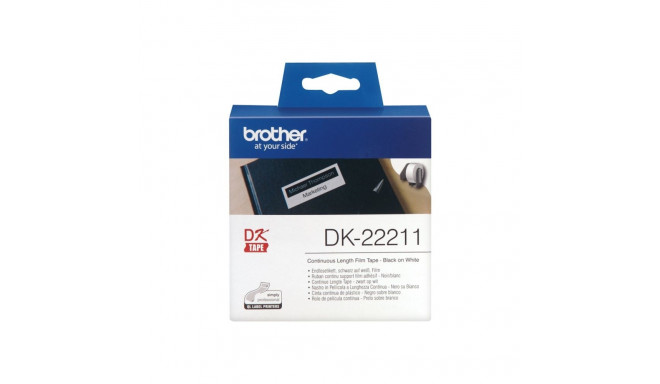Brother DK-22211 pideva pikkusega paberetikett must, valge 29mm 15.24 m