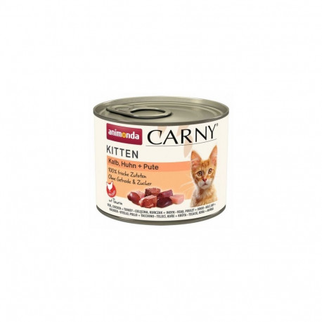 Wet Cat Food - Animonda Carny Kitten Veal Chicken Turkey 200g