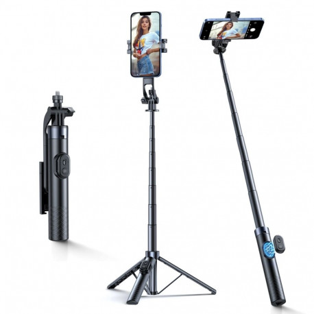 Wozinsky Selfie stick WC1Y30S teleskopowy tripod 1.3m z uchwytem na telefon - czarny