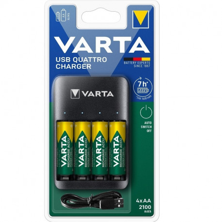 Akupatarei laadija Varta 57652 USB + 4x 2100mAh