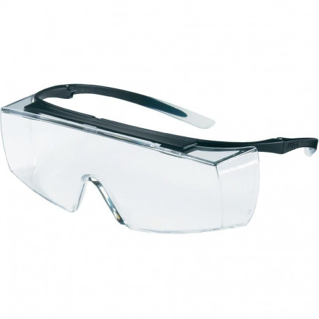 uvex Super f OTG safety spectacles – clear panoramic polycarbonate lens, Optidur NCH scratch-resista