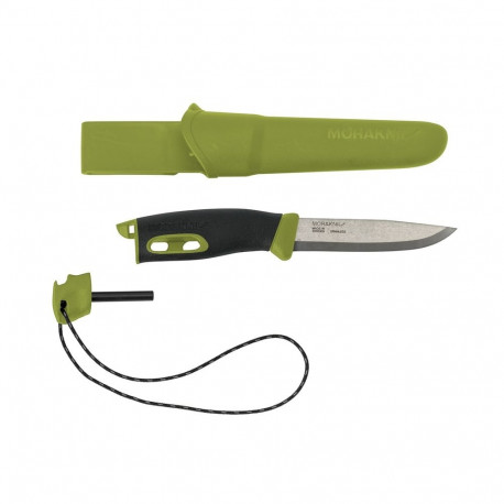 Morakniv Companion välinuga Spark – 2.5 mm roostevaba teras tera, süütepulgaga, roheline