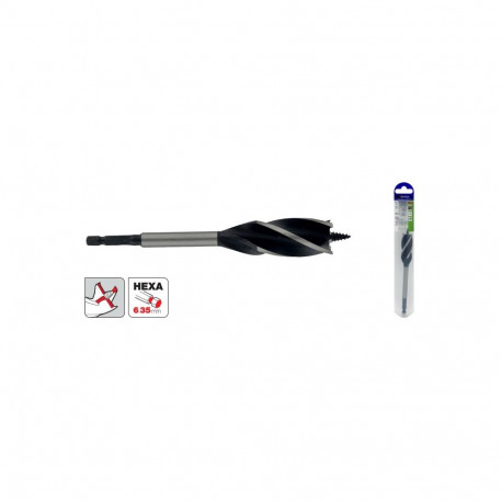 Wood drill bit 24 mm, 4 cutting edges, 1/4 HEX