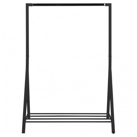 Riiete stange BRENT 117x59xH165cm, jalatsiriiuliga, metall, must/kroom