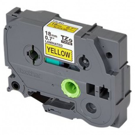 BROTHER TZE641 teipkassett kollane must 18mmx8m lamineeritud P-touch 210E 220 300 310 340 340C 350 5