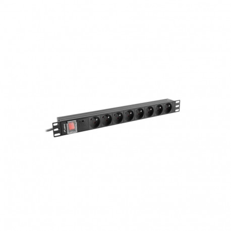 LANBERG POWER STRIP PDU RACK 19" (1U, 16A, 7X Shuko, 2m)