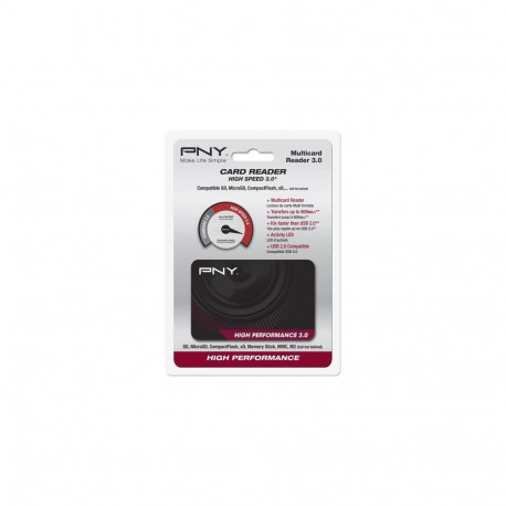 PNY High Performance Reader 3.0 card reader USB 3.2 Gen 1 (3.1 Gen 1) Black