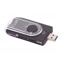 Smart card and memory card reader, black