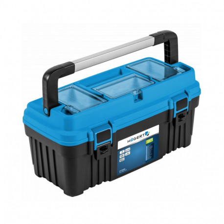 Hogert HT7G066 tööriistakast, 25kg, 586x296x305mm, ABS, sinine/must, OPTIMA, kokkupandav alumiiniumk