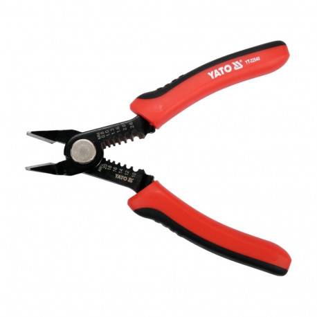 Electrical side cutters with wire stripper for cutting and stripping wires 0.8-2.6mm² 65Mn 140mm YT-