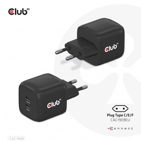 MOBILE CHARGER WALL USB-C DUAL/45W CAC-1909EU CLUB3D