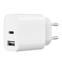 Gembird vooluadapter USB/USB-C TA-UC-2AC12-01, valge