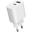 Gembird vooluadapter USB/USB-C TA-UC-2AC12-01, valge