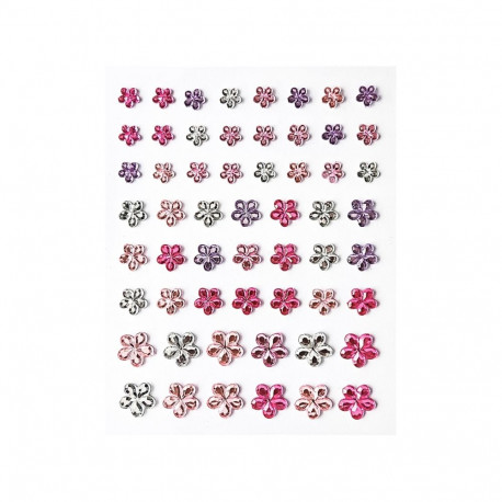 Kristallkleebised - Lilled roosad, 57tk