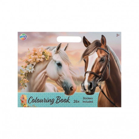 Moxy värviraamat Hobused koos kleepsudega