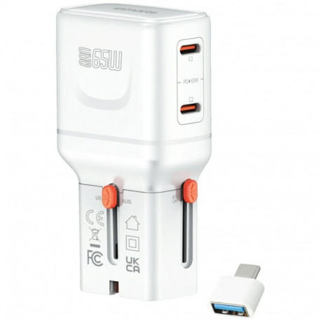 Product: 65W Universal World Travel Charger
Ports: 1 x USB-C, 1 x 