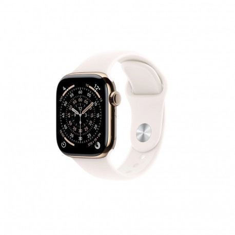 Watch Series 11 GPS + Cellular 46mm Gold Titanium Case with Light Blush Sport Band - S/M