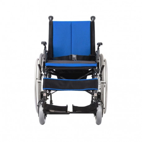 Folding Wheelchair - Cameleon 18' 125kg Adjustable Footrest Black/Blue