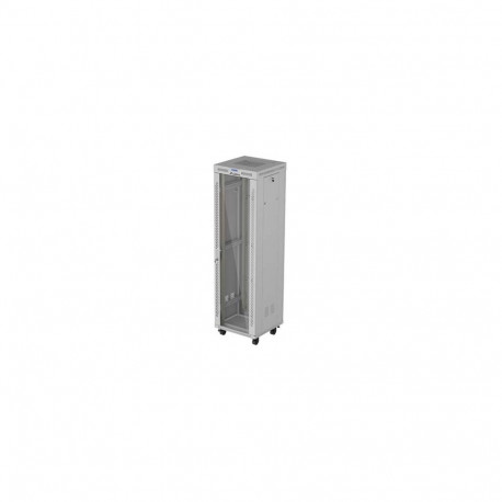 RACK CABINET 19" FREE-STANDING 42U/600X600 (FLAT PACK) WITH GLASS DOOR LCD GREY LANBERG V2