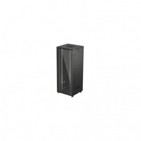 RACK CABINET 19" FREE-STANDING 42U/800X800 (FLAT PACK) WITH GLASS DOOR BLACK LANBERG