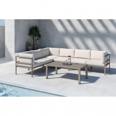 Lounge komplekt COPACABANA 3+3 kohta lauaga, pruun/beež